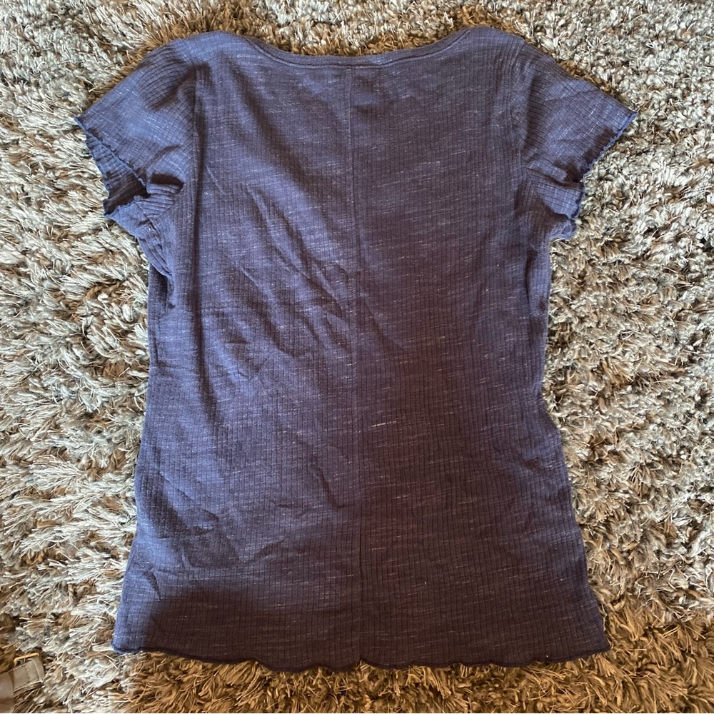 Navy Heather Ribbed Top - Picture 4 of 4